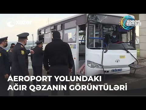 Aeroport yolundakı ağır qəzanın görüntüləri